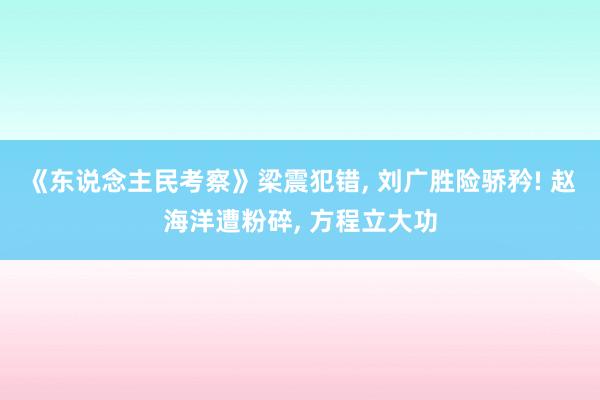 《东说念主民考察》梁震犯错, 刘广胜险骄矜! 赵海洋遭粉碎, 方程立大功