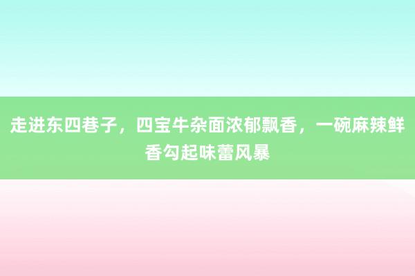 走进东四巷子，四宝牛杂面浓郁飘香，一碗麻辣鲜香勾起味蕾风暴