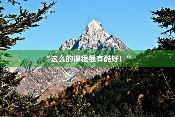 “这么的课程很有酷好！”