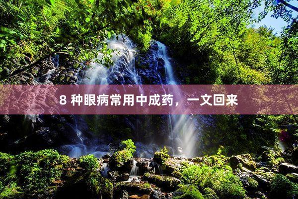8 种眼病常用中成药，一文回来