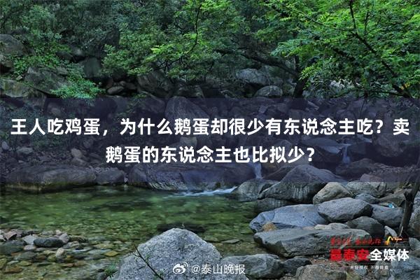 王人吃鸡蛋，为什么鹅蛋却很少有东说念主吃？卖鹅蛋的东说念主也比拟少？