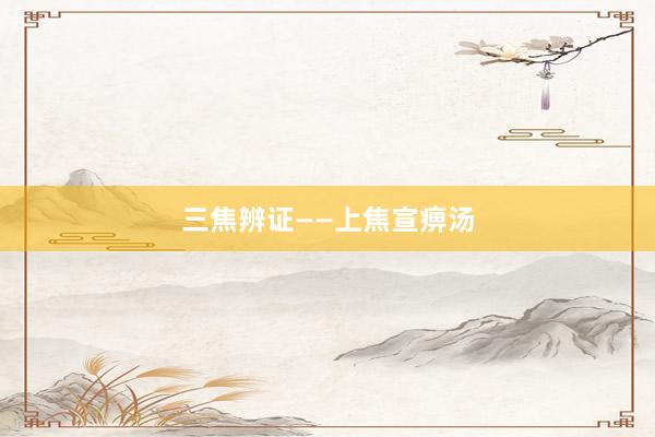三焦辨证——上焦宣痹汤