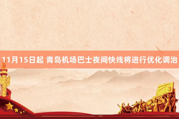 11月15日起 青岛机场巴士夜间快线将进行优化调治