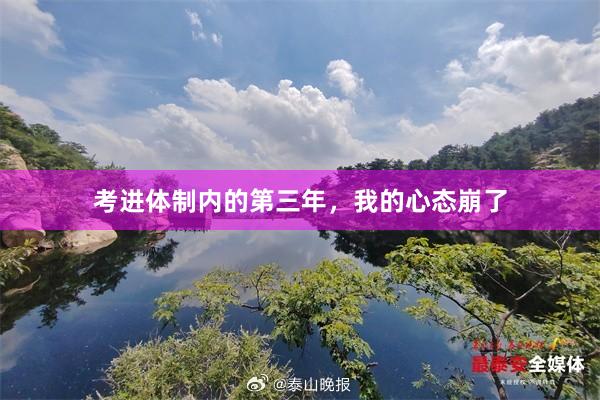考进体制内的第三年，我的心态崩了