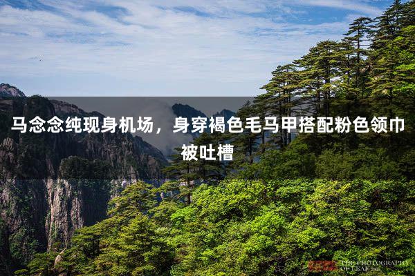 马念念纯现身机场，身穿褐色毛马甲搭配粉色领巾被吐槽